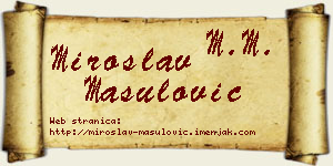 Miroslav Mašulović vizit kartica